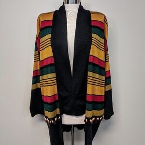 Vintage 90's Andrea Jovine Ethnic Bead Cardigan